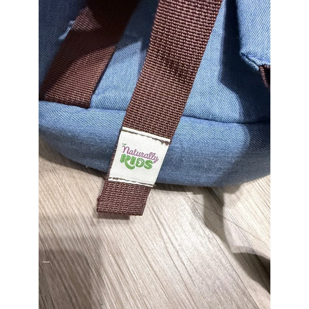 Naturally Kids Blue Denim Mini Backpack Toddler Toy Carrier Bag Light Wash